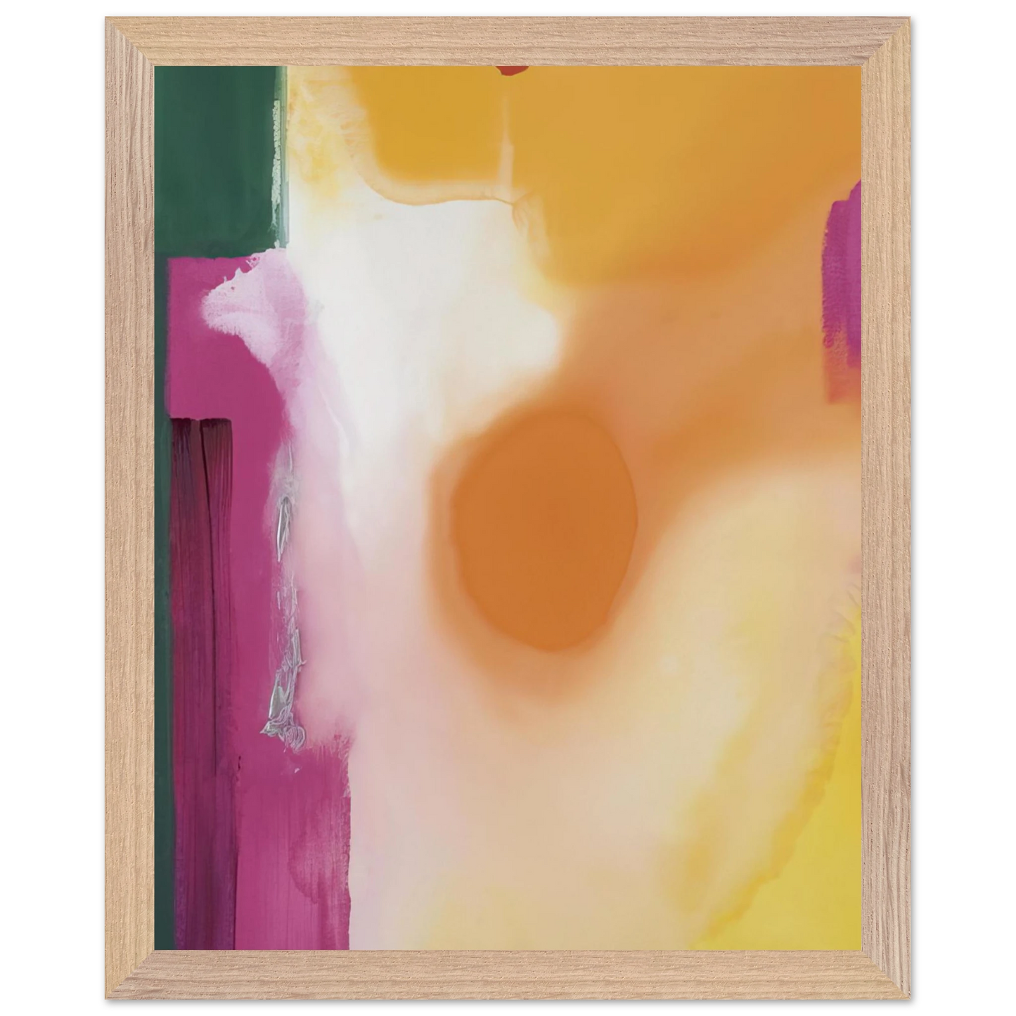 Helen Frankenthaler - Bullseye - 1989 Wall art - 28x43 cm / XL (11x17 inches) - Premium Wooden Framed Poster With Fine Art Paper - White frame
