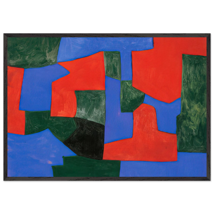 Composition abstraite - 1959 - Serge Poliakoff 70x100 cm / 28x40 inches Framed Art Print – Black Wooden Frame