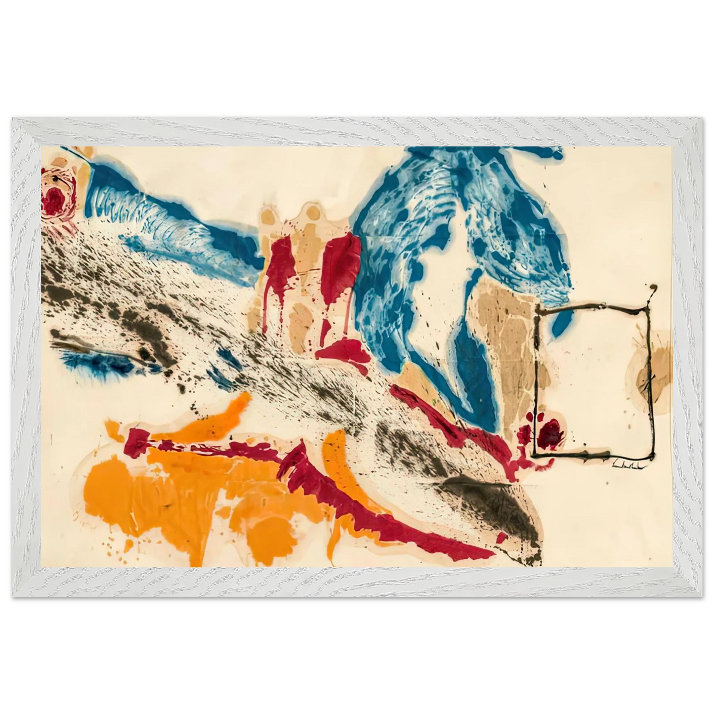 Helen Frankenthaler - Alassio, 1960- Wall Art - 60x80 cm / 24x32 inches - Premium Wooden Framed Poster With Fine Art Paper-canvas - Wood frame