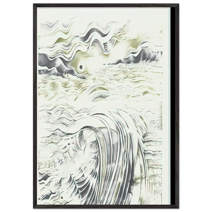 AN UNTITLED PRINT 1982 - Lee Bontecou 70x100 cm / 28x40 inches Framed Art Print – Black Wooden Frame