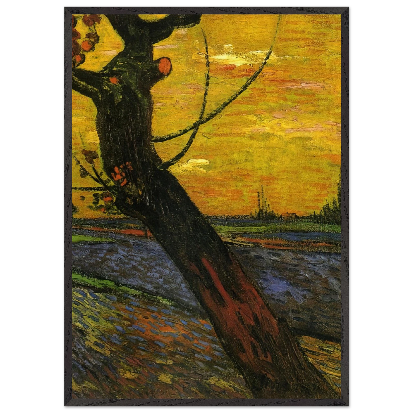 Sower with Setting Sun - Vincent van Gogh Framed Art Print – Black Wooden Frame - Default Title - -Framed Art Print