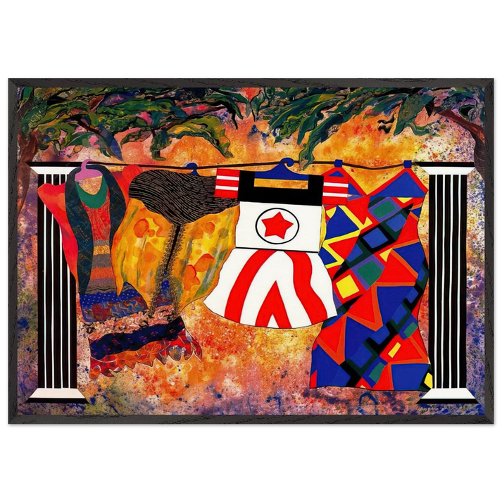 Yard Sale - 1993 - Miriam Schapiro 70x100 cm / 28x40 inches Framed Art Print – Black Wooden Frame