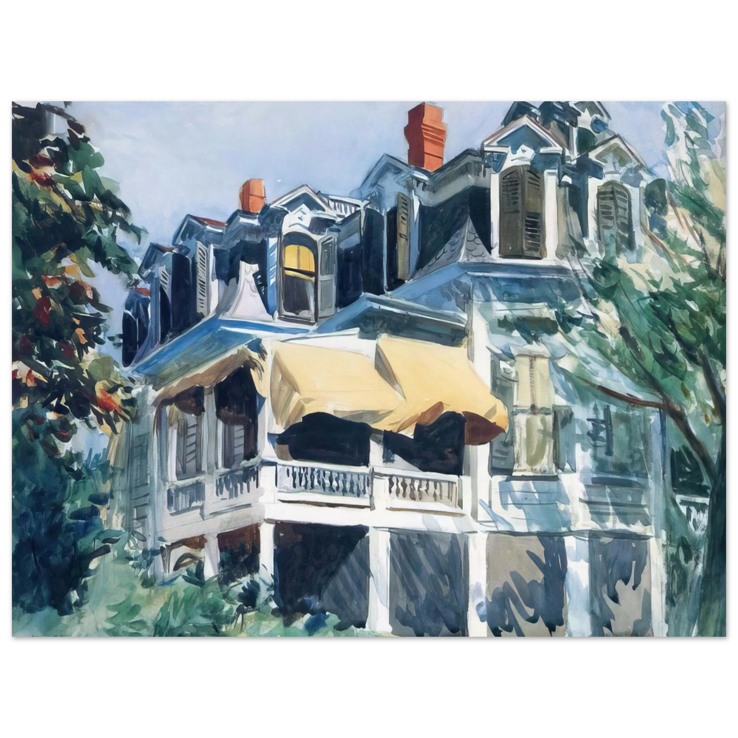 Edward Hopper - The Mansard Roof Fine Art Poster - Default Title