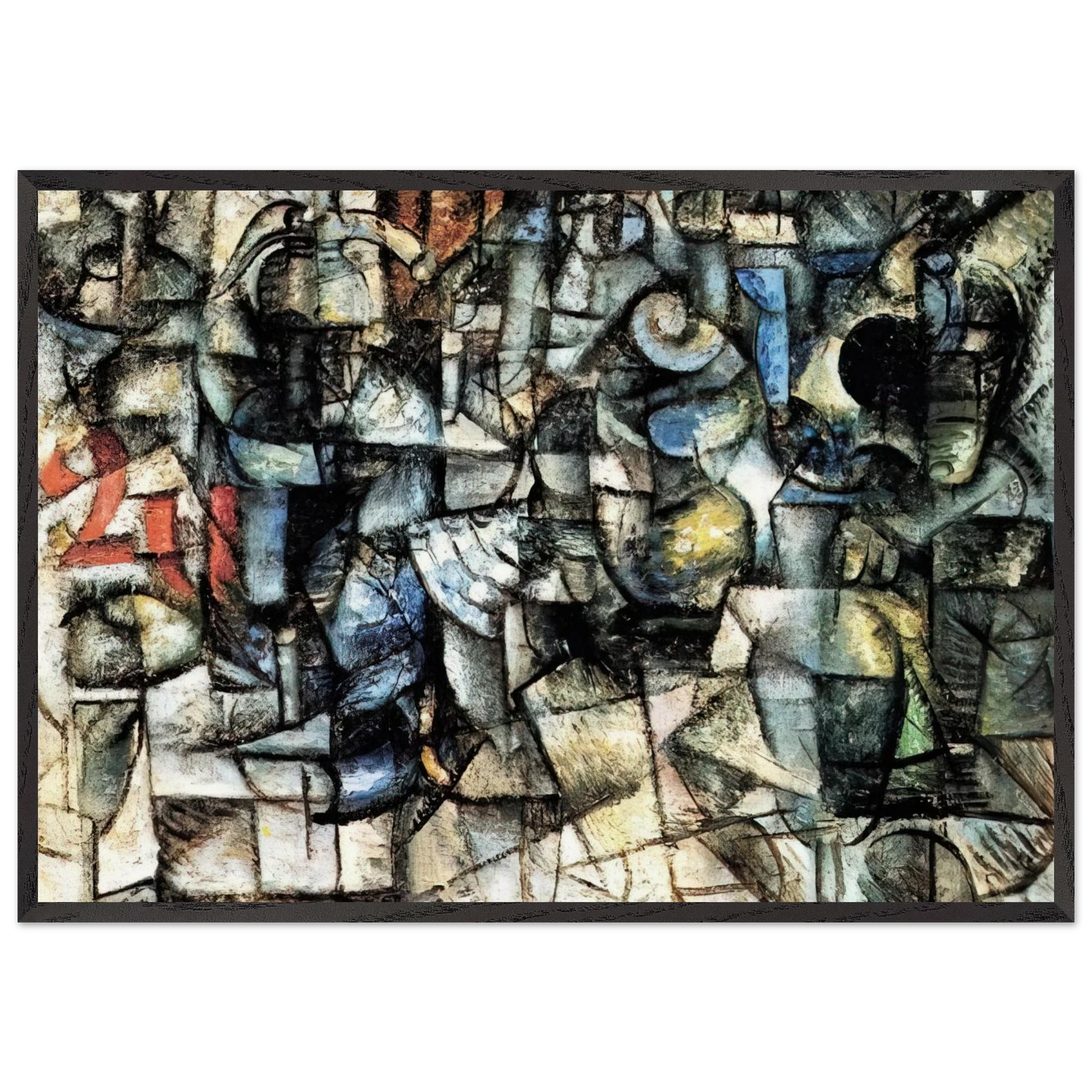 RITMI DI OGGETTI 1911 - Carlo Carra 70x100 cm / 28x40 inches Framed Art Print – Black Wooden Frame