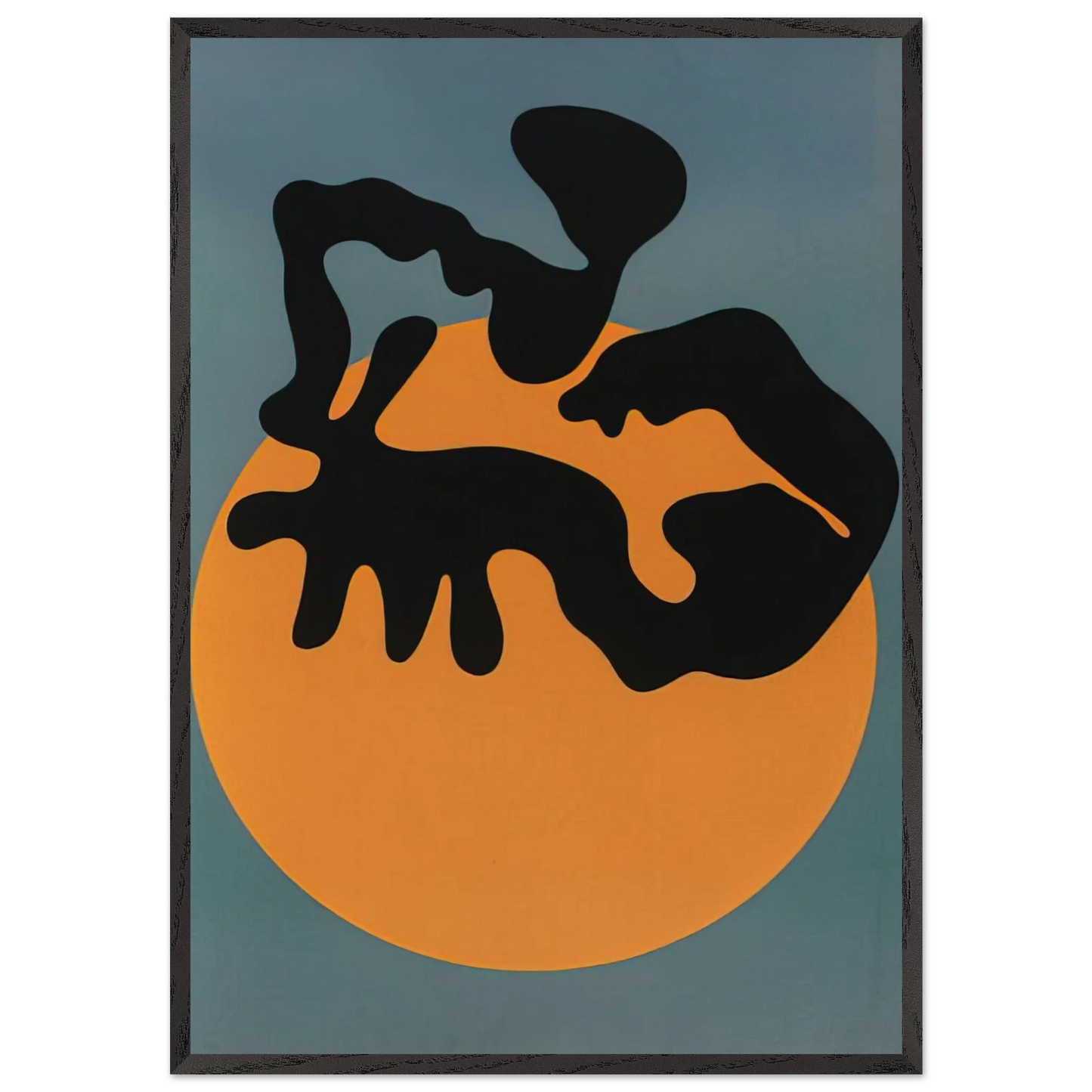 Not far from the sun the moon and the stars - Jean Arp 70x100 cm / 28x40 inches Framed Art Print – Black Wooden Frame