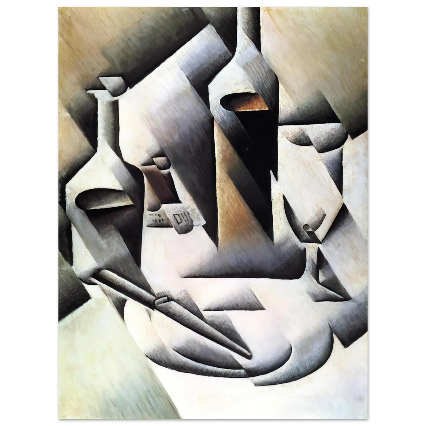 Juan Gris - BOTTLES AND KNIFE 1912 Fine Art Poster - Default Title