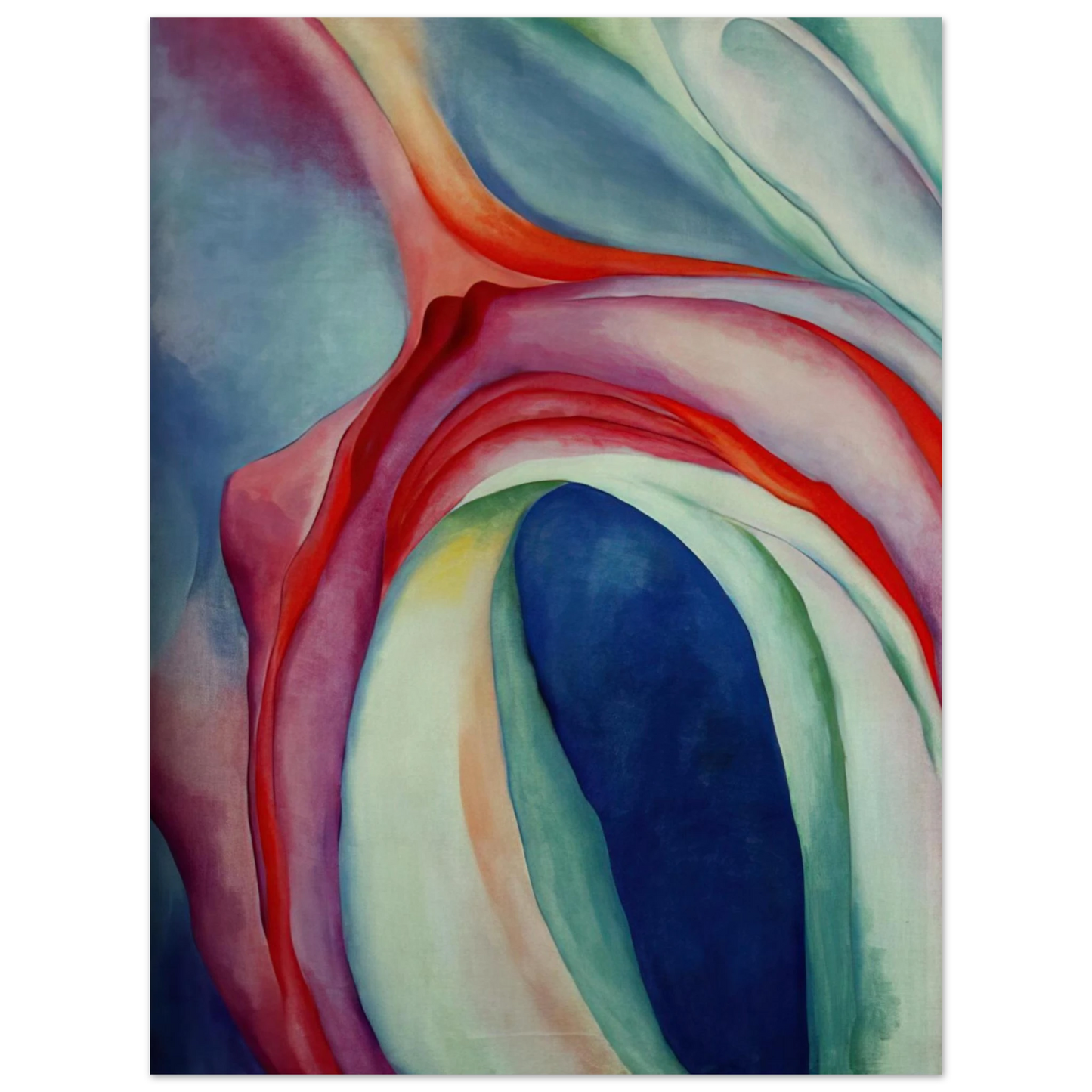 Georgia O'Keeffe - Music Pink and Blue II Fine Art Poster - 13x18 cm / 5x7 inches