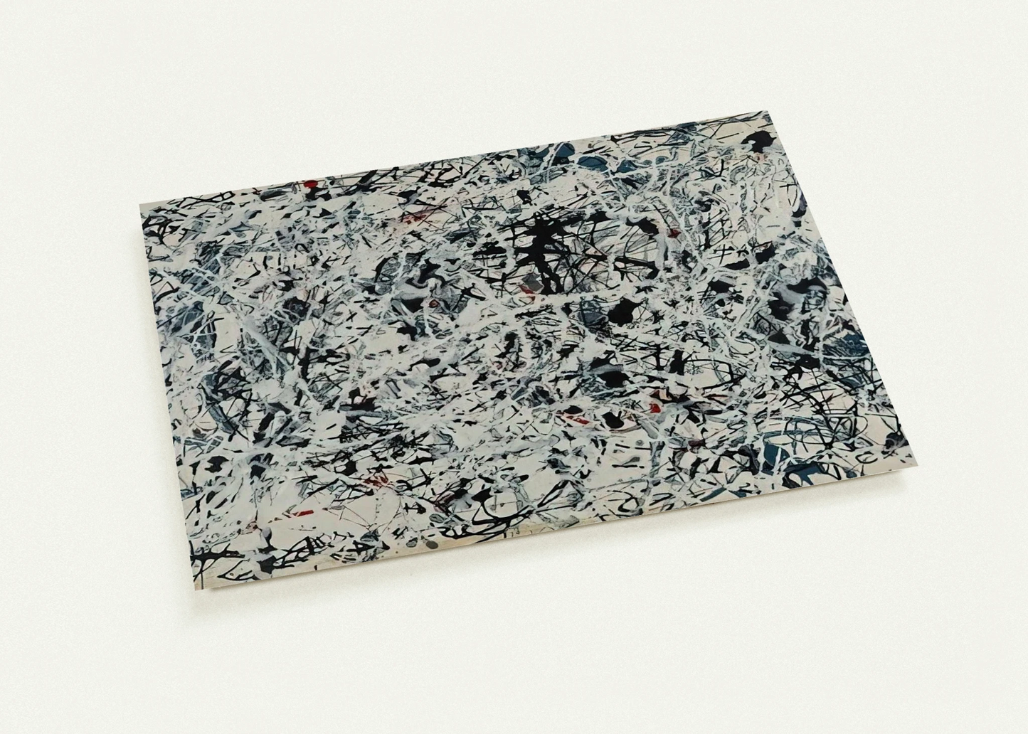 COMPOSITION WHITE BLACK BLUE AND RED ON WHITE 1948 By Jackson Pollock Pack of 10 Post Cards | Jackson Pollock Post Cards | A6 (10.5 x 14.8 cm) - 4.1 x 5.8 inches