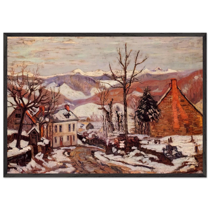 Winter in Saint-Sauves-dAuvergne - 1900 France - Armand Guillaumin 70x100 cm / 28x40 inches Framed Art Print – Black Wooden Frame