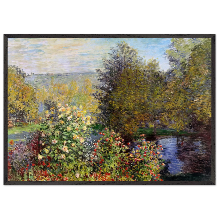 A Corner of the Garden at Montgeron - claude monet 70x100 cm / 28x40 inches Framed Art Print – Black Wooden Frame