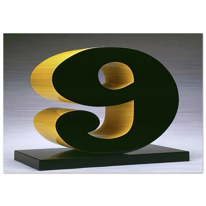 Nine - Robert Indiana Brushed Aluminum Print - 70x100 cm / 28x40 inches | Robert Indiana Aluminum Print | Robert Indiana Prints
