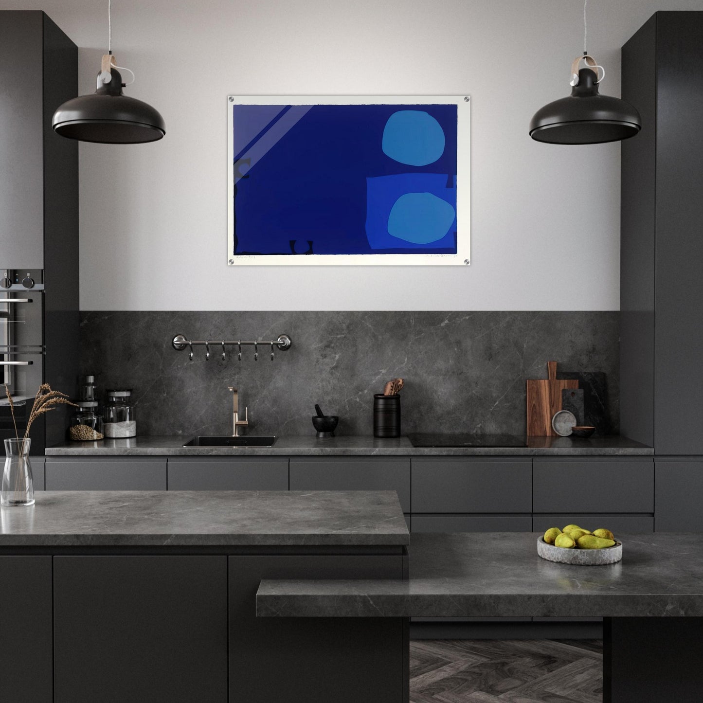 Four Blues Two Discs - 1970 - Patrick Heron Acrylic Print - 70x100 cm / 28x40″ inches