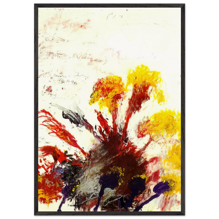 Summer Madness - Cy Twombly 70x100 cm / 28x40 inches Framed Art Print – Black Wooden Frame