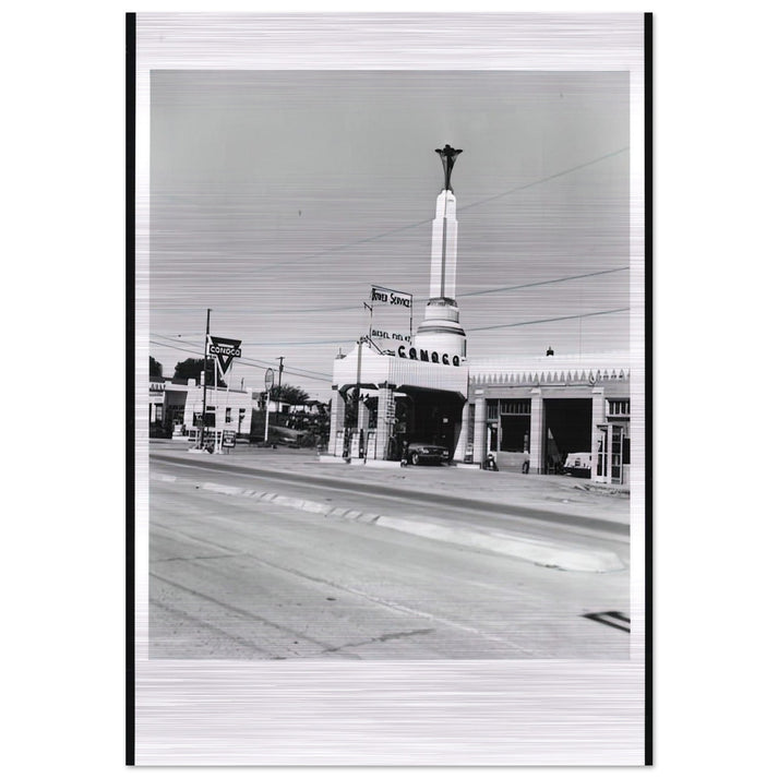 CONOCO SHAMROCK TEXAS FROM FIVE VIEWS FROM THE PANHANDLE SERIES - Edward Ruscha Brushed Aluminum Print - 70x100 cm / 28x40 inches | Edward Ruscha Aluminum Print | Edward Ruscha Prints