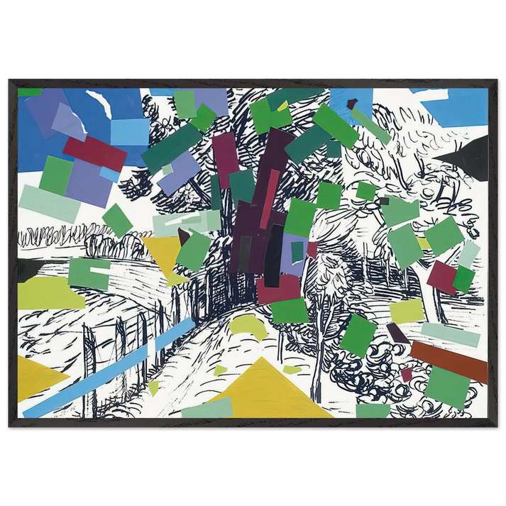 Polish Landscape - 2006 - Wojciech Fangor 70x100 cm / 28x40 inches Framed Art Print – Black Wooden Frame