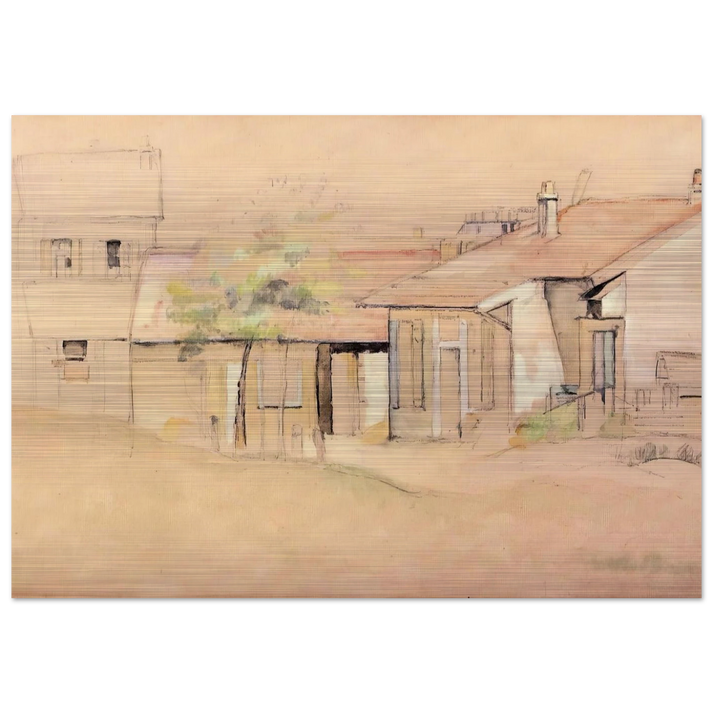 Cottages - Paul Cézanne Brushed Aluminum Print - 70x100 cm / 28x40 inches | Paul Cézanne Aluminum Print | Paul Cézanne Prints