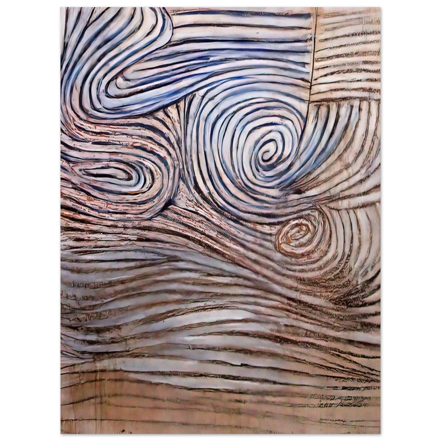 Victor Pasmore - Spiral Motif in White, Black and Indigo - 1951 Fine Art Poster - Default Title