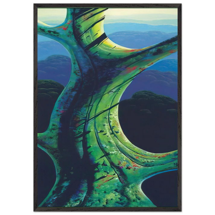 Sky Reach - Eyvind Earle 70x100 cm / 28x40 inches Framed Art Print – Black Wooden Frame