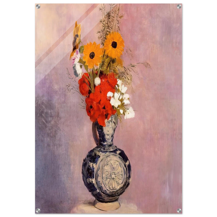BOUQUET OF FLOWERS IN A BLUE VASE 2 - Odilon Redon Acrylic Print - 70x100 cm / 28x40″ inches