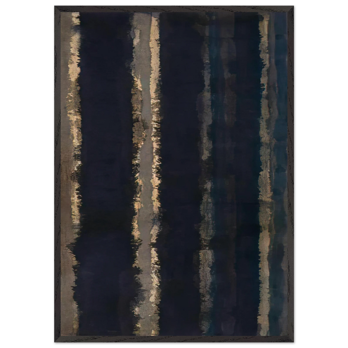 Burnt Umber and Ultramarine - 1978 - Yun Hyong-keun 70x100 cm / 28x40 inches Framed Art Print – Black Wooden Frame