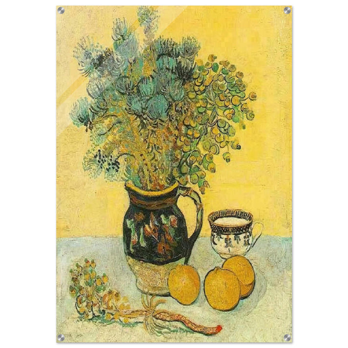 Still Life Majolica Jug with Wildflowers - Vincent van Gogh Acrylic Print - 70x100 cm / 28x40″ inches