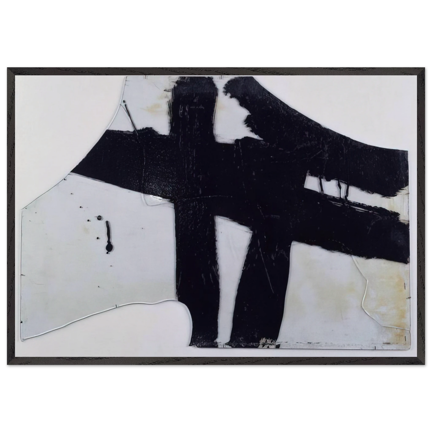 Goudron sur verre 455 x 765 cm 1948 - 1948 - Pierre Soulages Framed Art Print – Black Wooden Frame - Default Title - -Framed Art Print