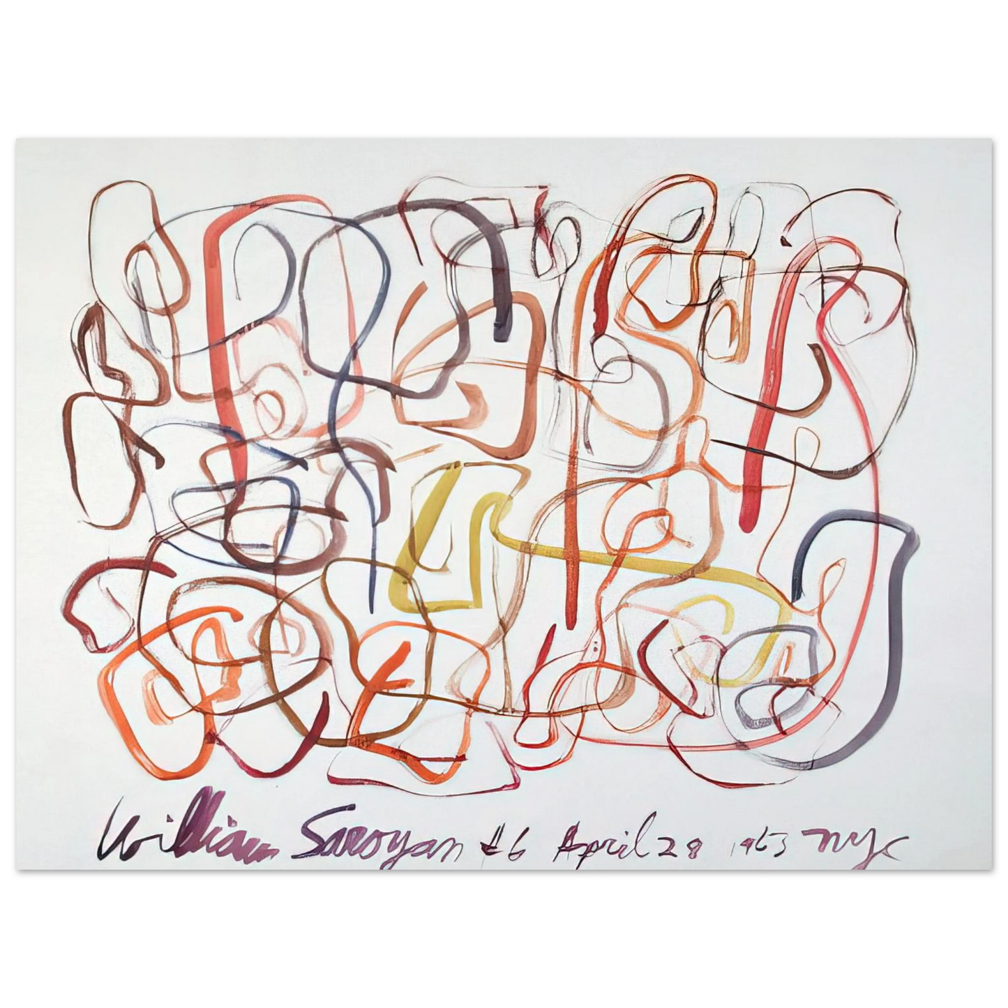 William Saroyan - #6 April 28, 1963 NYC - 1963 Fine Art Poster - Default Title