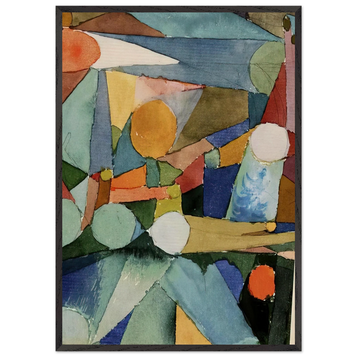 COLOUR SHAPES 1914 - Paul Klee 70x100 cm / 28x40 inches Framed Art Print – Black Wooden Frame