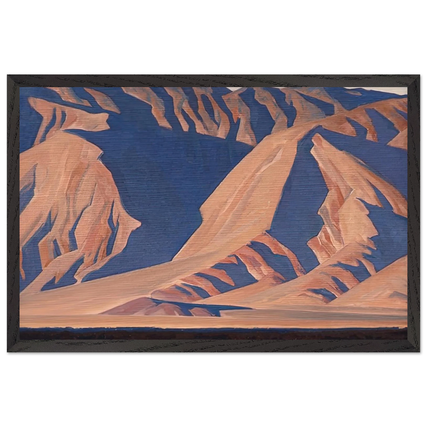 Maynard Dixon - INYO MOUNTAINS 1944 Wall art - 28x43  cm / XL (11x17 inches) - Premium Wooden Framed Poster With Fine Art Paper-canvas - White frame