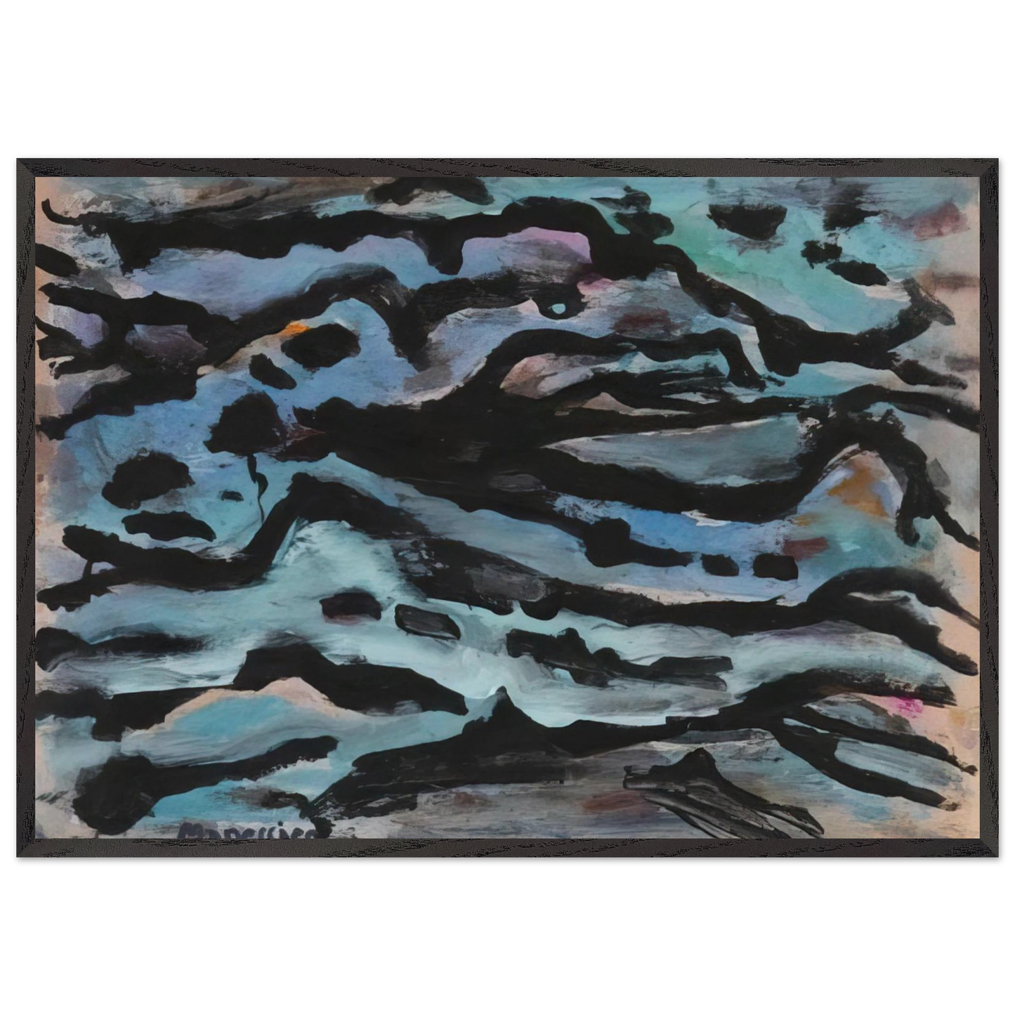 Composition - 1959 - Alfred Manessier Framed Art Print – Black Wooden Frame - Default Title - -Framed Art Print