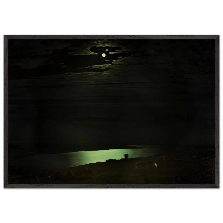 Moonlight Night on the Dnieper - Arkhyp Kuindzhi 70x100 cm / 28x40 inches Framed Art Print – Black Wooden Frame