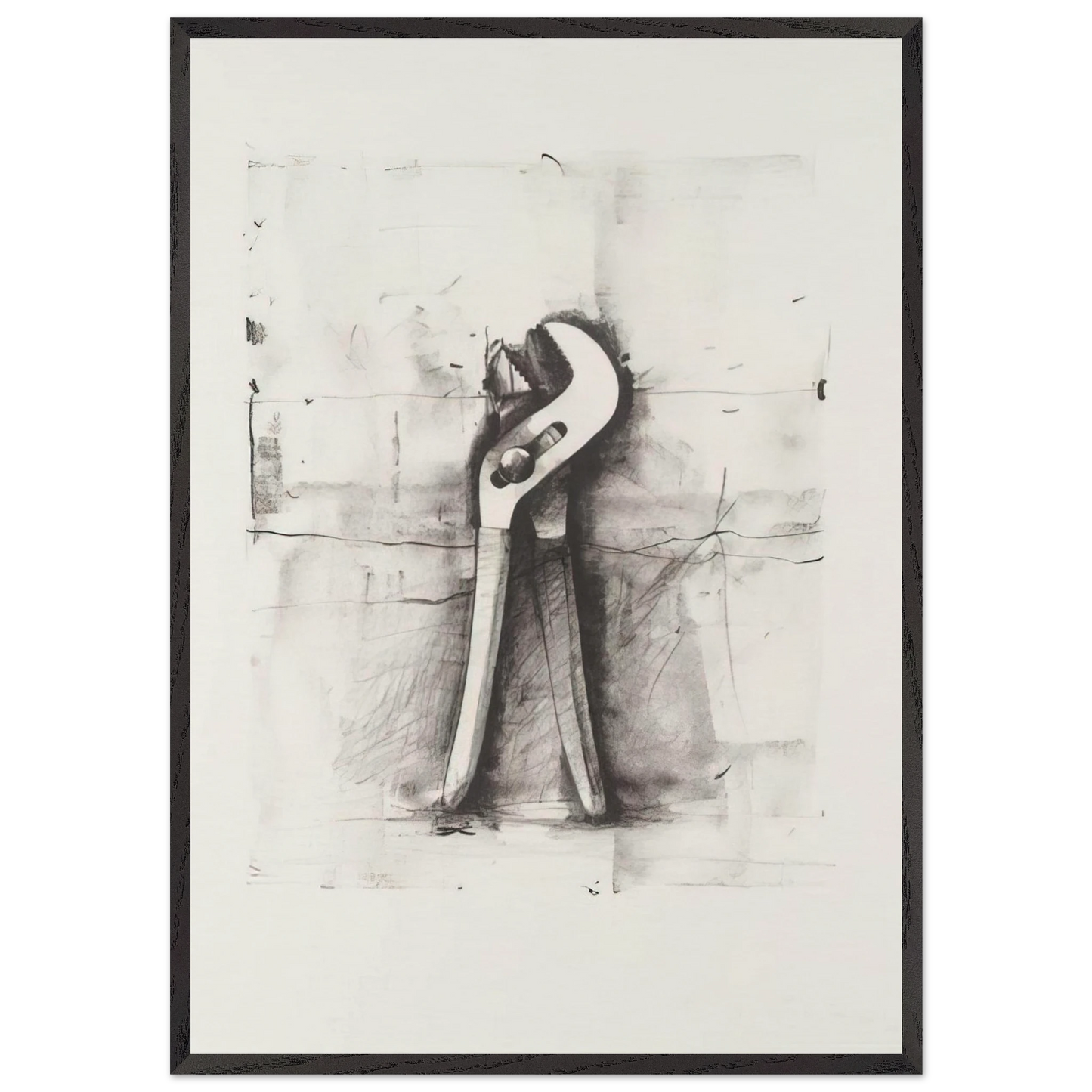 UNTITLED FROM TEN WINTER TOOLS 1973 - Jim Dine 70x100 cm / 28x40 inches Framed Art Print – Black Wooden Frame