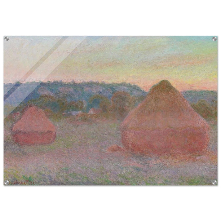 Stacks of Wheat End of Day, Autumn - claude monet Acrylic Print - 70x100 cm / 28x40″ inches | claude monet Wall Art | claude monet Prints