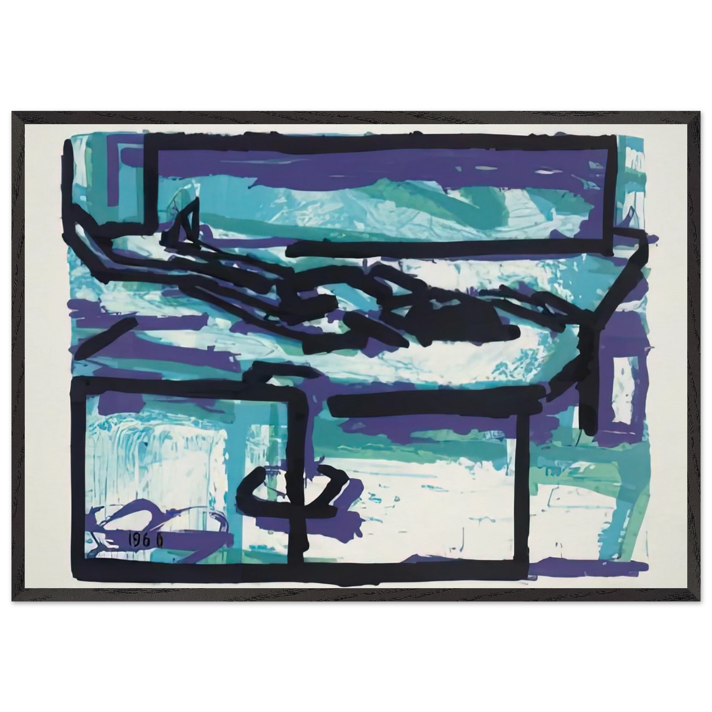 RECLINING FIGURE I - Frank Auerbach Framed Art Print – Black Wooden Frame - Default Title - -Framed Art Print