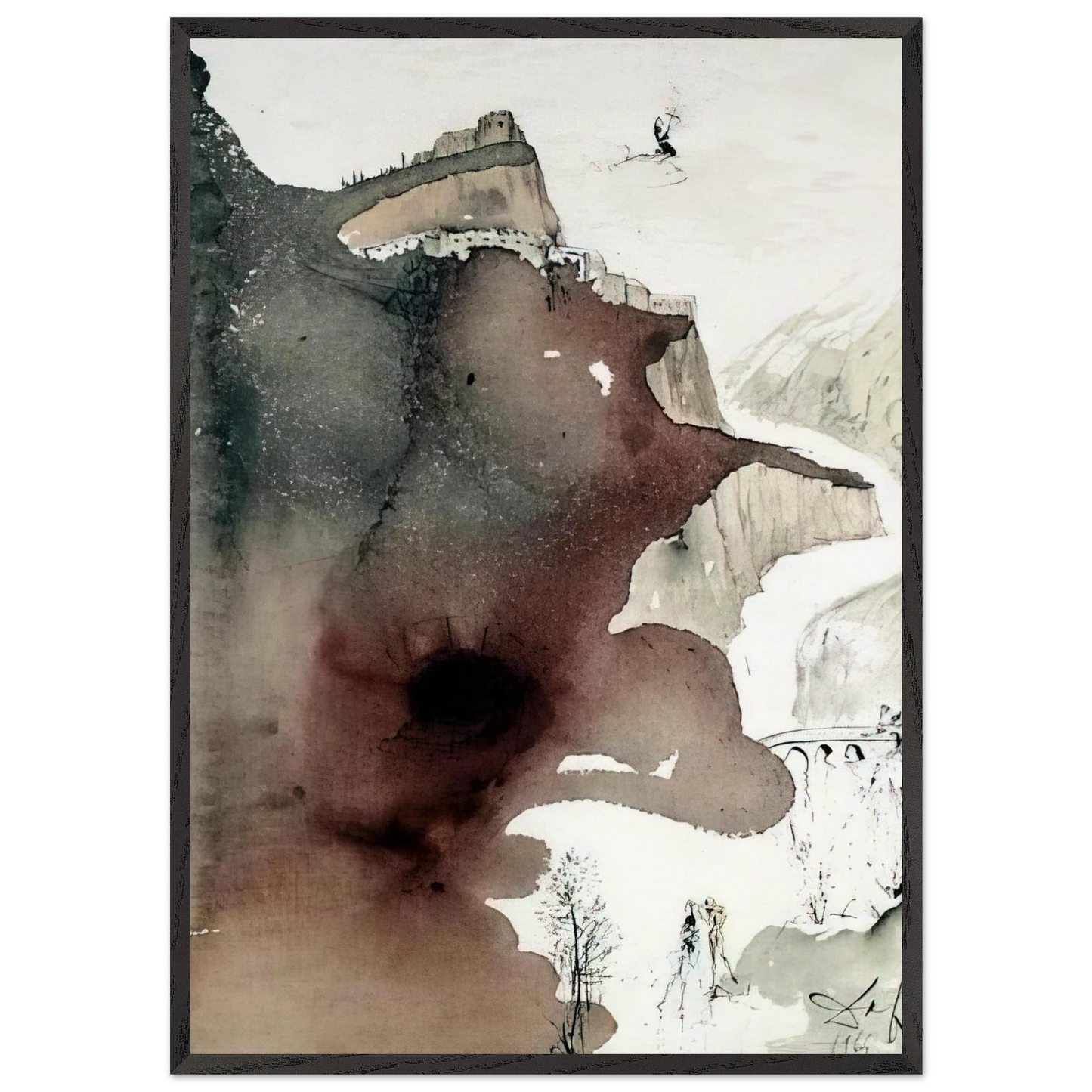 ET BAPTIZATUS EST A IOANNE IN IORDANE LUKE 3 3 - Salvador Dali Framed Art Print – Black Wooden Frame - Default Title - -Framed Art Print