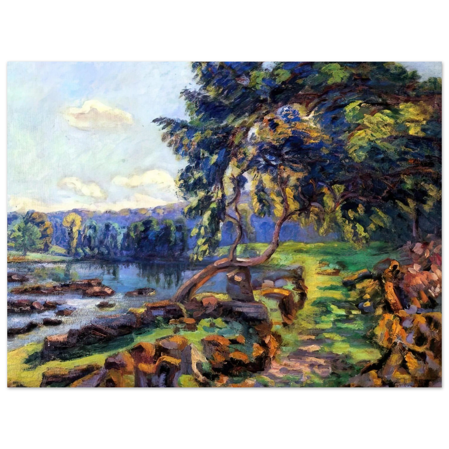 Armand Guillaumin - Les rapides a Genetin - 1900 Fine Art Poster - Default Title