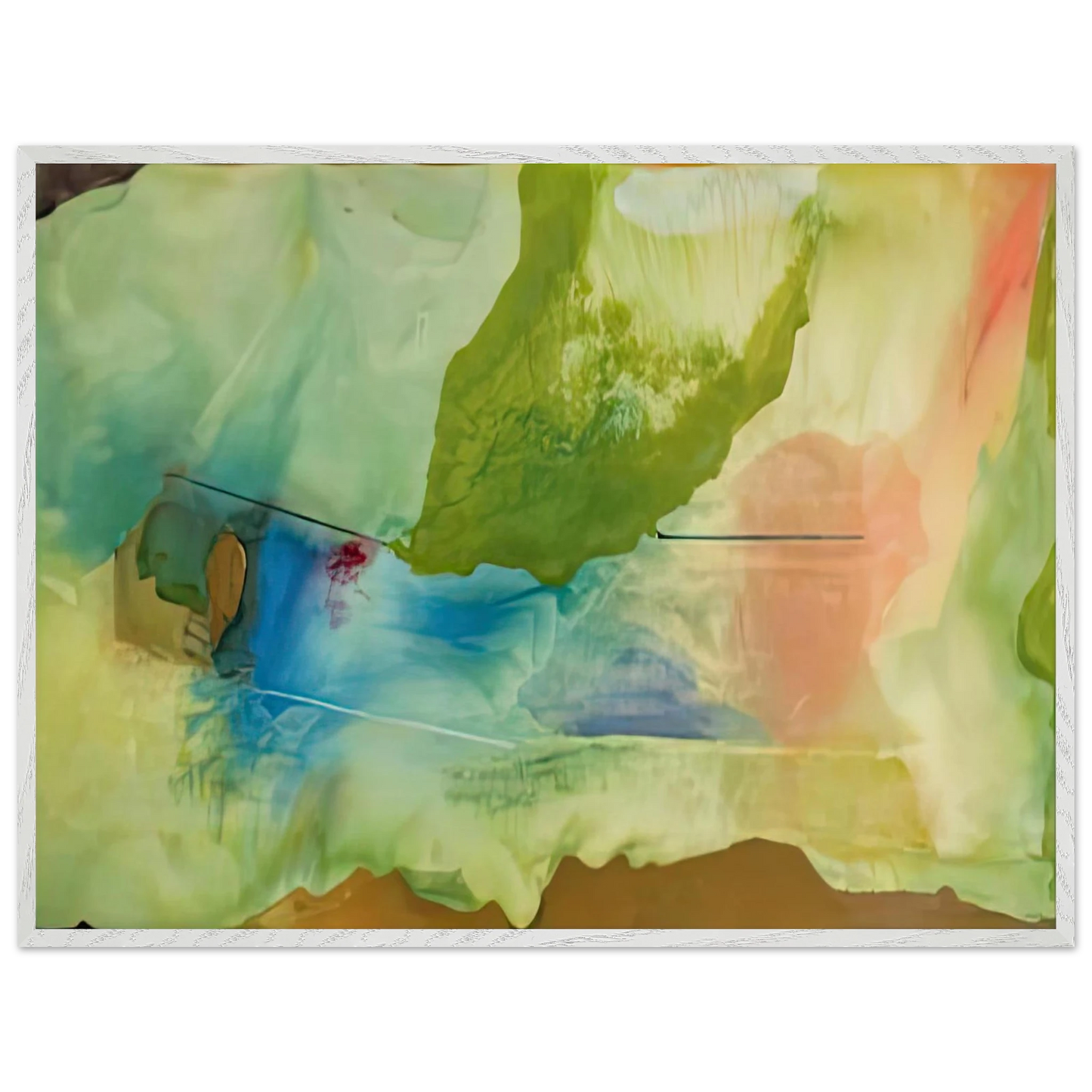 Helen Frankenthaler - Hint from Bassano, 1973- Wall Art - 60x80 cm / 24x32 inches - Premium Wooden Framed Poster With Fine Art Paper-canvas - Wood frame