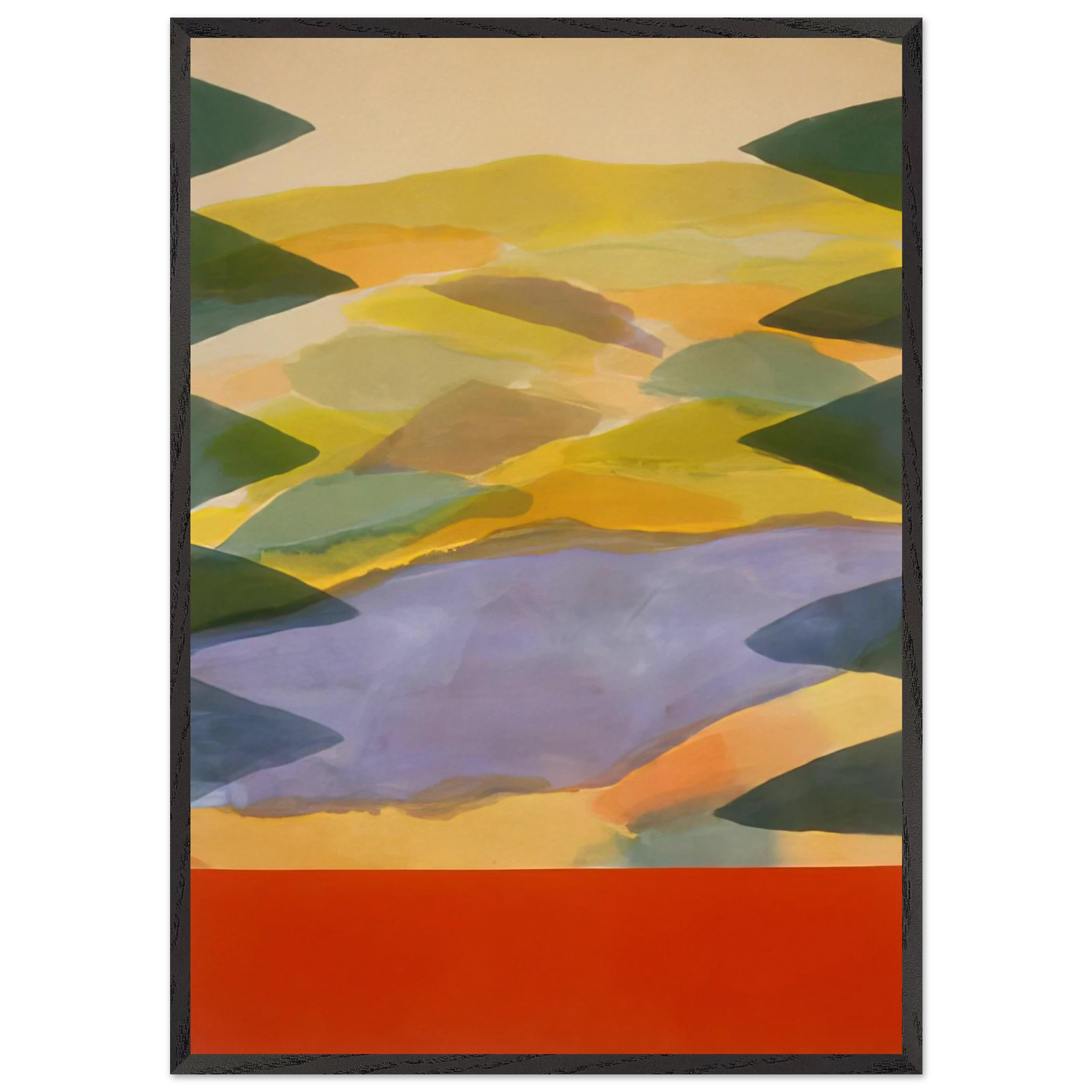 Imaginations Door - 1980 - Ronnie Landfield 70x100 cm / 28x40 inches Framed Art Print – Black Wooden Frame