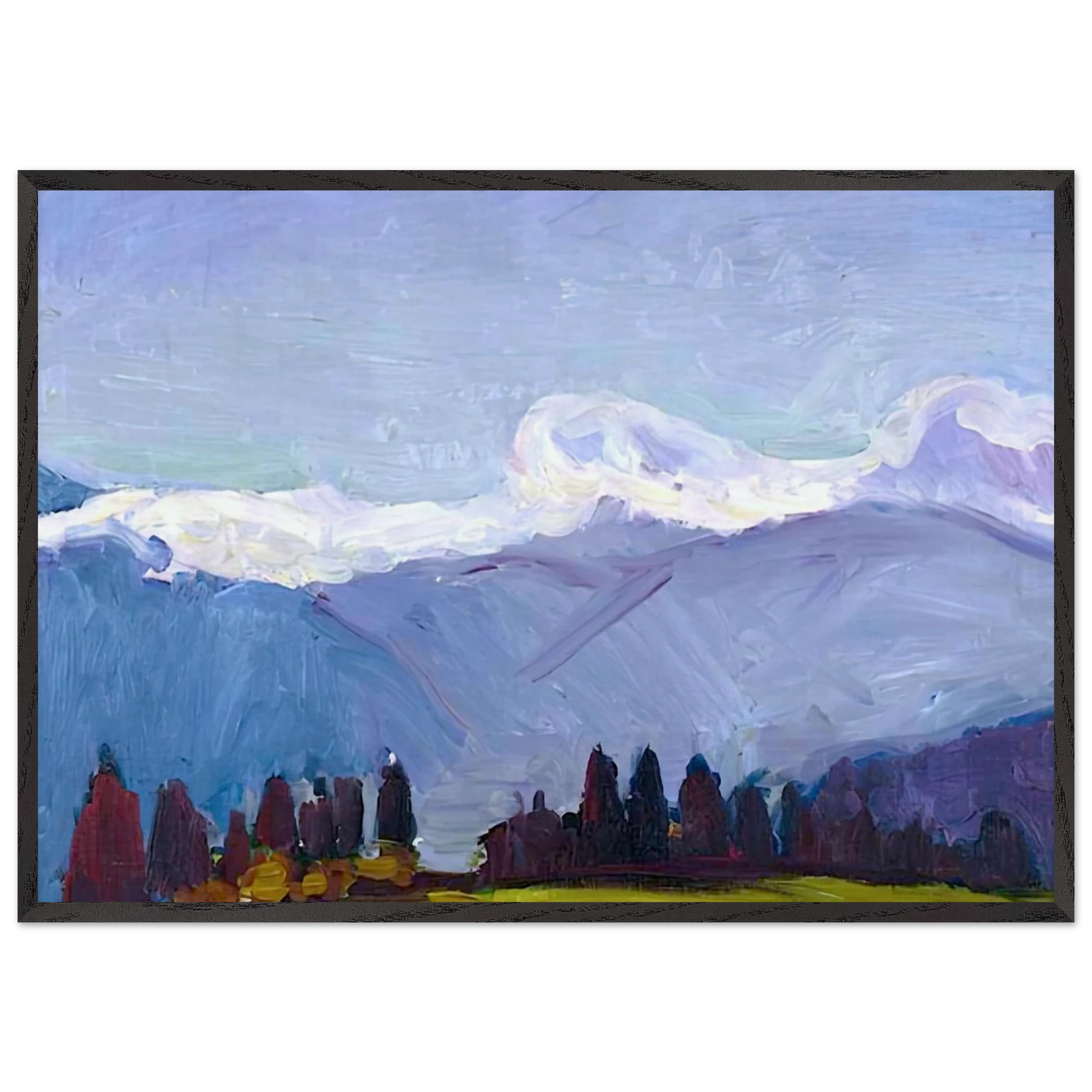 GREEN NEEDLES ON THE CROSS JAVERNAZ 1901 - Henri Matisse 70x100 cm / 28x40 inches Framed Art Print – Black Wooden Frame