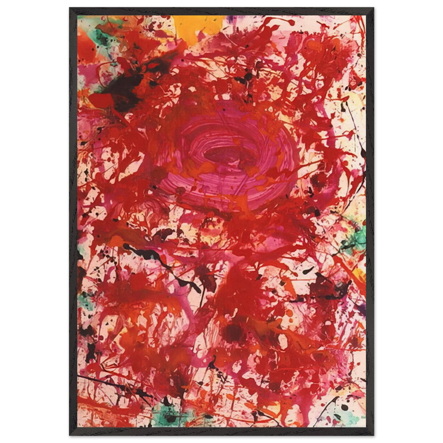 Untitled SF90-362 - Sam Francis Framed Art Print – Black Wooden Frame - Default Title - -Framed Art Print