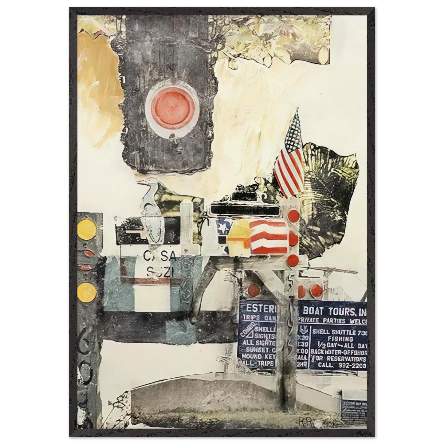 CAPTIVA CODA 2002 - Robert Rauschenberg 70x100 cm / 28x40 inches Framed Art Print – Black Wooden Frame