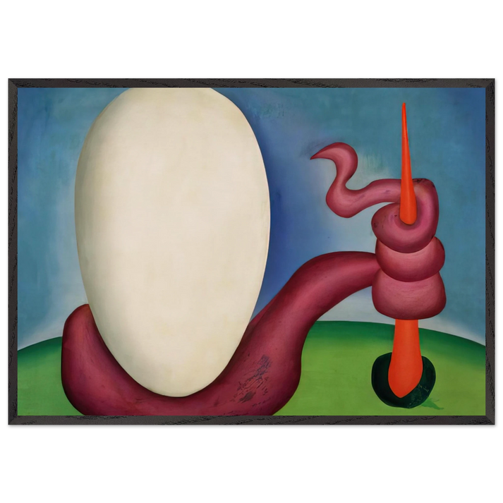 The Egg - Tarsila do Amaral 70x100 cm / 28x40 inches Framed Art Print – Black Wooden Frame
