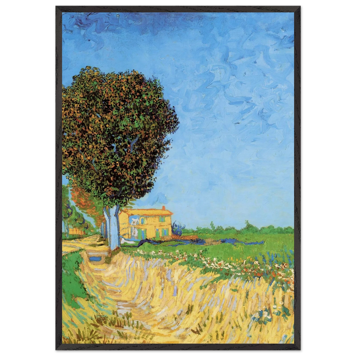 A Lane near Arles - Vincent van Gogh 70x100 cm / 28x40 inches Framed Art Print – Black Wooden Frame