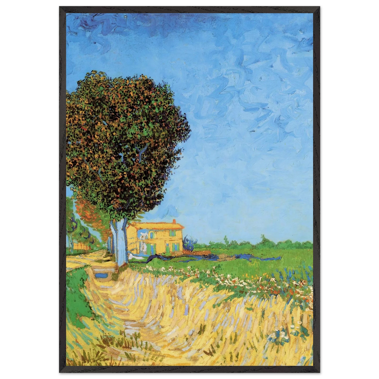A Lane near Arles - Vincent van Gogh Framed Art Print – Black Wooden Frame - Default Title - -Framed Art Print