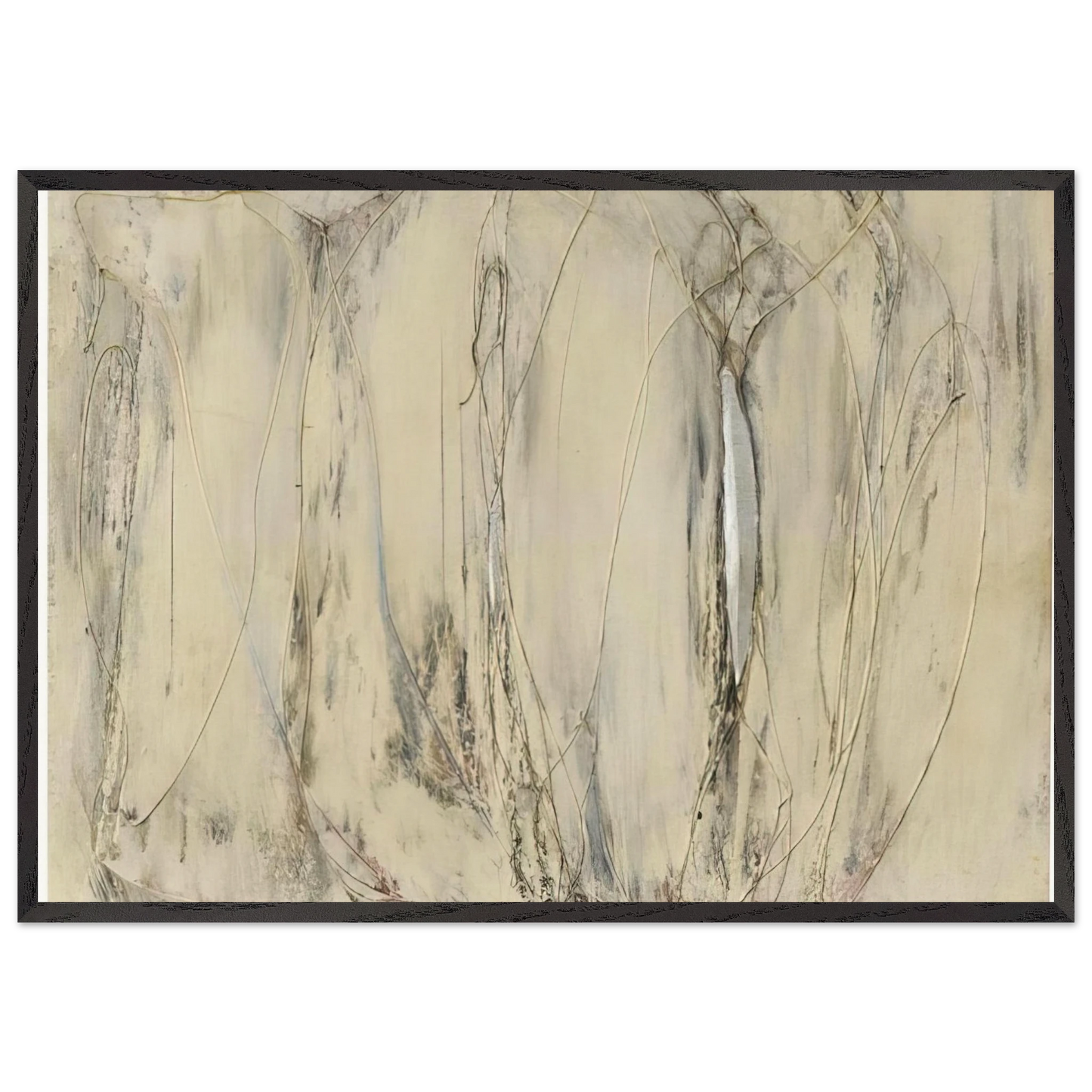 Composition - 1958 N3 - Enrico Castellani Framed Art Print – Black Wooden Frame - Default Title - -Framed Art Print