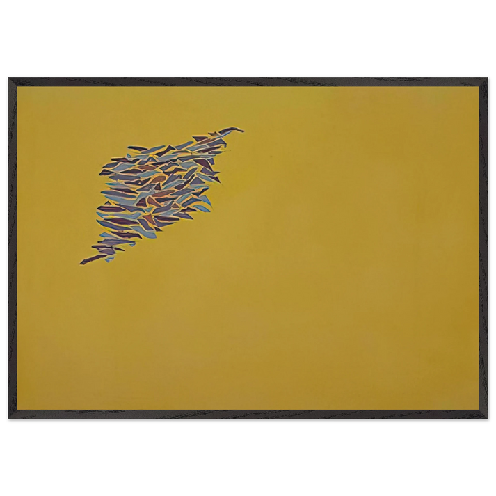 Colors on Yellow Gold - 1973 - Robert Goodnough 70x100 cm / 28x40 inches Framed Art Print – Black Wooden Frame