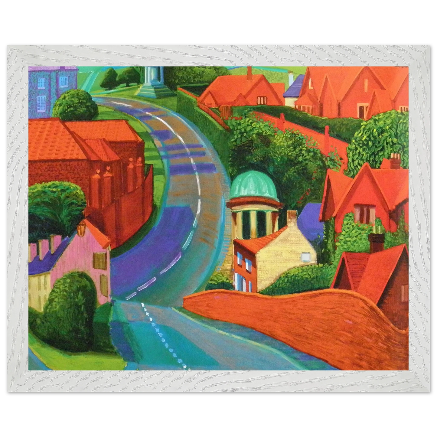 David Hockney - The Road to York Through Sledmere - A2 (42 x 59.4 cm) - Premium Wooden Framed Poster With Fine Art Paper-canvas - Wood frame