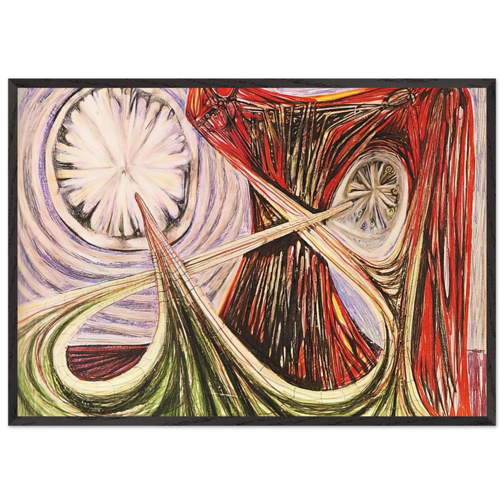 SPACE TRAVEL STAR TRAVEL 1938 - Roberto Matta 70x100 cm / 28x40 inches Framed Art Print – Black Wooden Frame