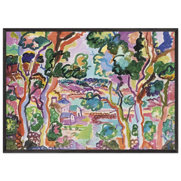 Paysage - Fauvism - Charles Lapicque 70x100 cm / 28x40 inches Framed Art Print – Black Wooden Frame