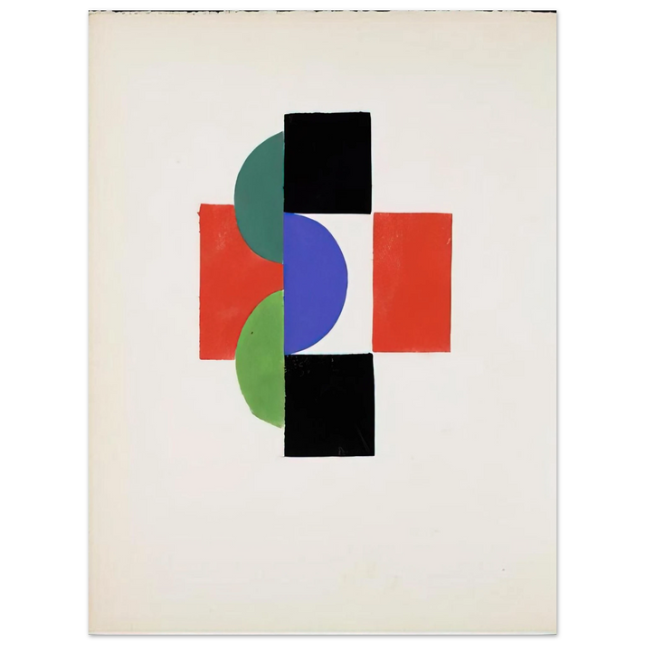 Sonia Delaunay - UNTITLED GOUACHE ILLUSTRATION FOR TRISTAN TZARA S LE FRUIT PERMIS 1956 75x100 cm / 30x40inches Fine Art Poster